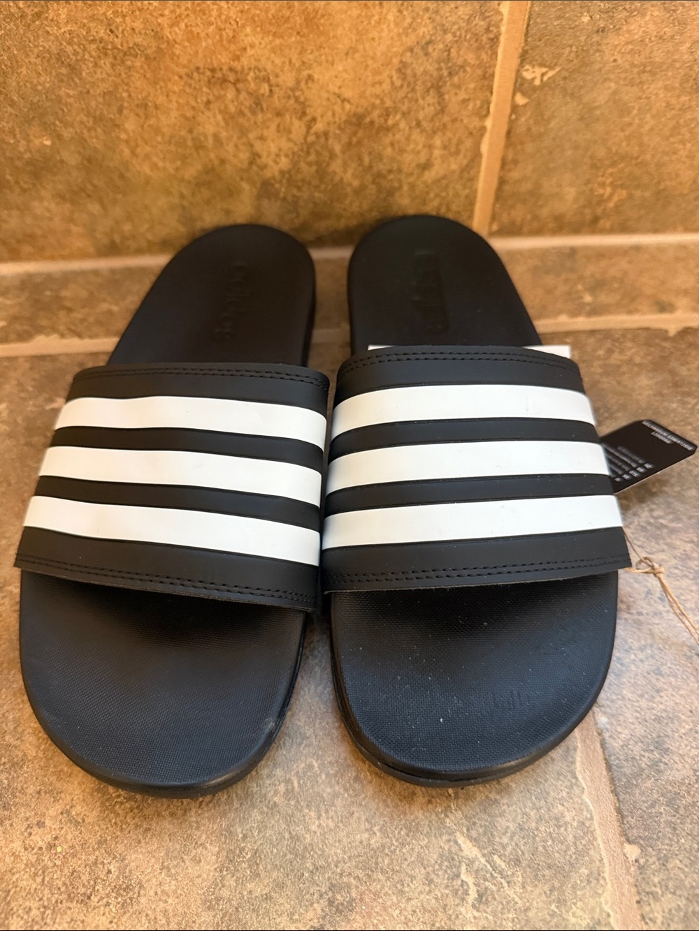 Women’s adidas Black and White Adilette Slide Sandals